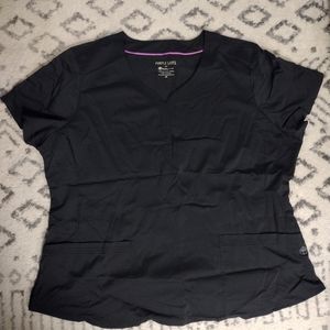 Purple Label by Healing Hands Women's Scrub Top, 3X, Black, EUC